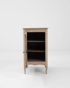 1900s Belgian Bleached Oak Bedside Table