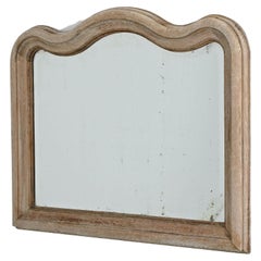 Antique 1900s Belgian Bleached Oak Mirror
