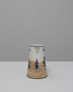1900er Belgisch Blau Chinoiserie Keramik Krug