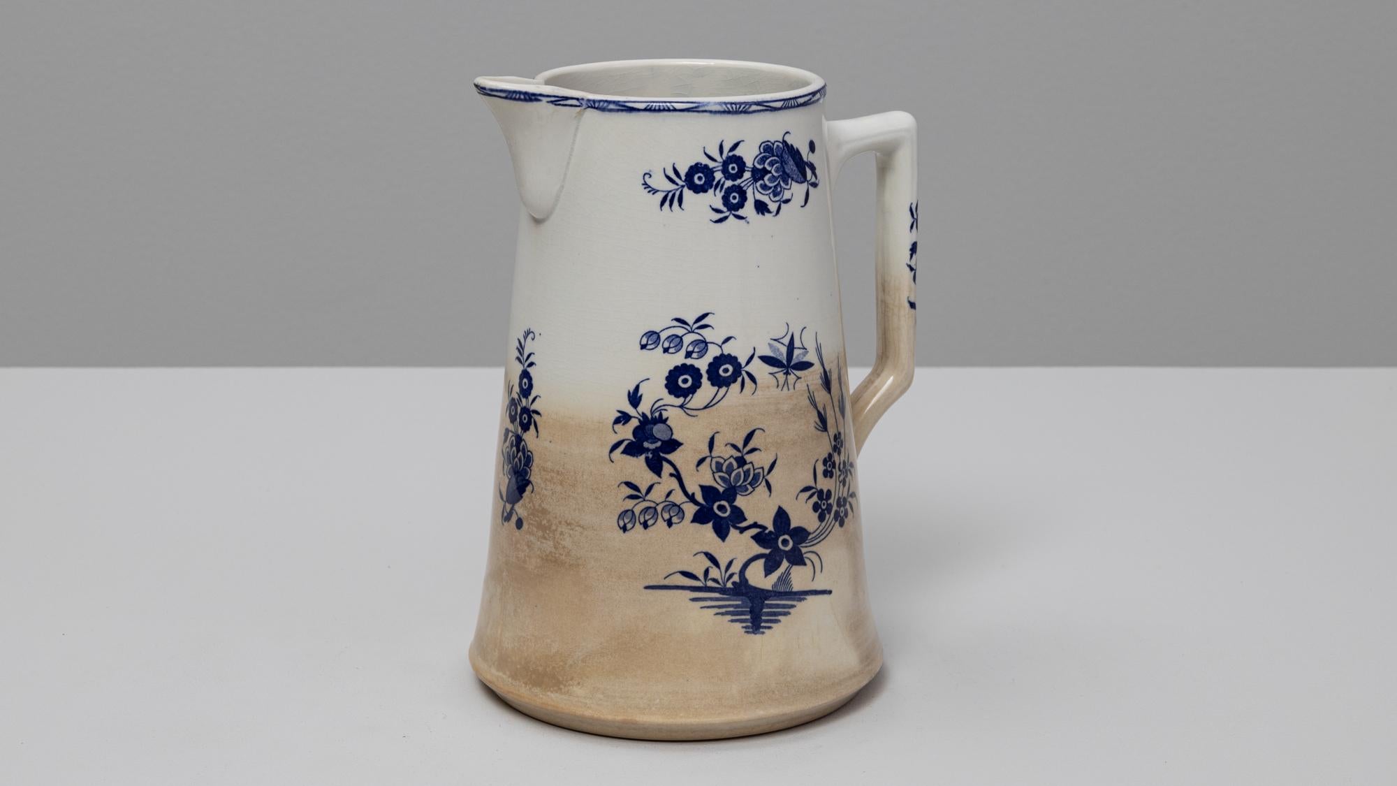 Ceramica Brocca in ceramica a cineserie blu belga del 1900 in vendita