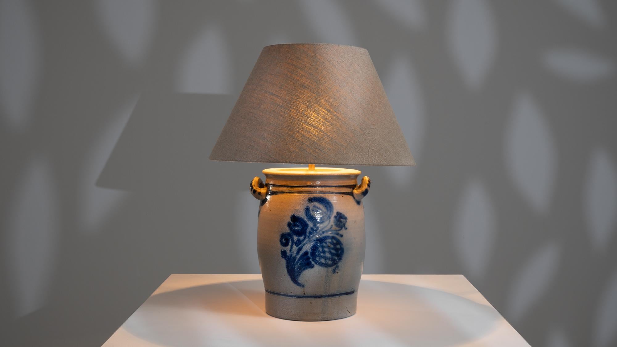 1900s Belgian Ceramic Table Lamp 1