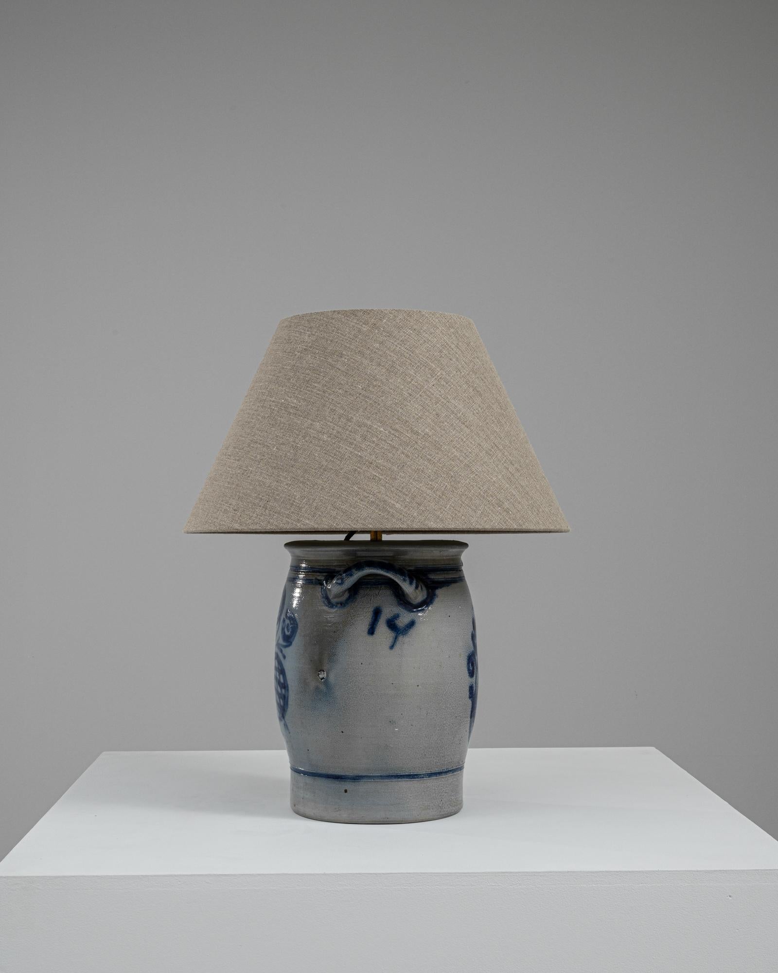 1900s Belgian Ceramic Table Lamp For Sale 2
