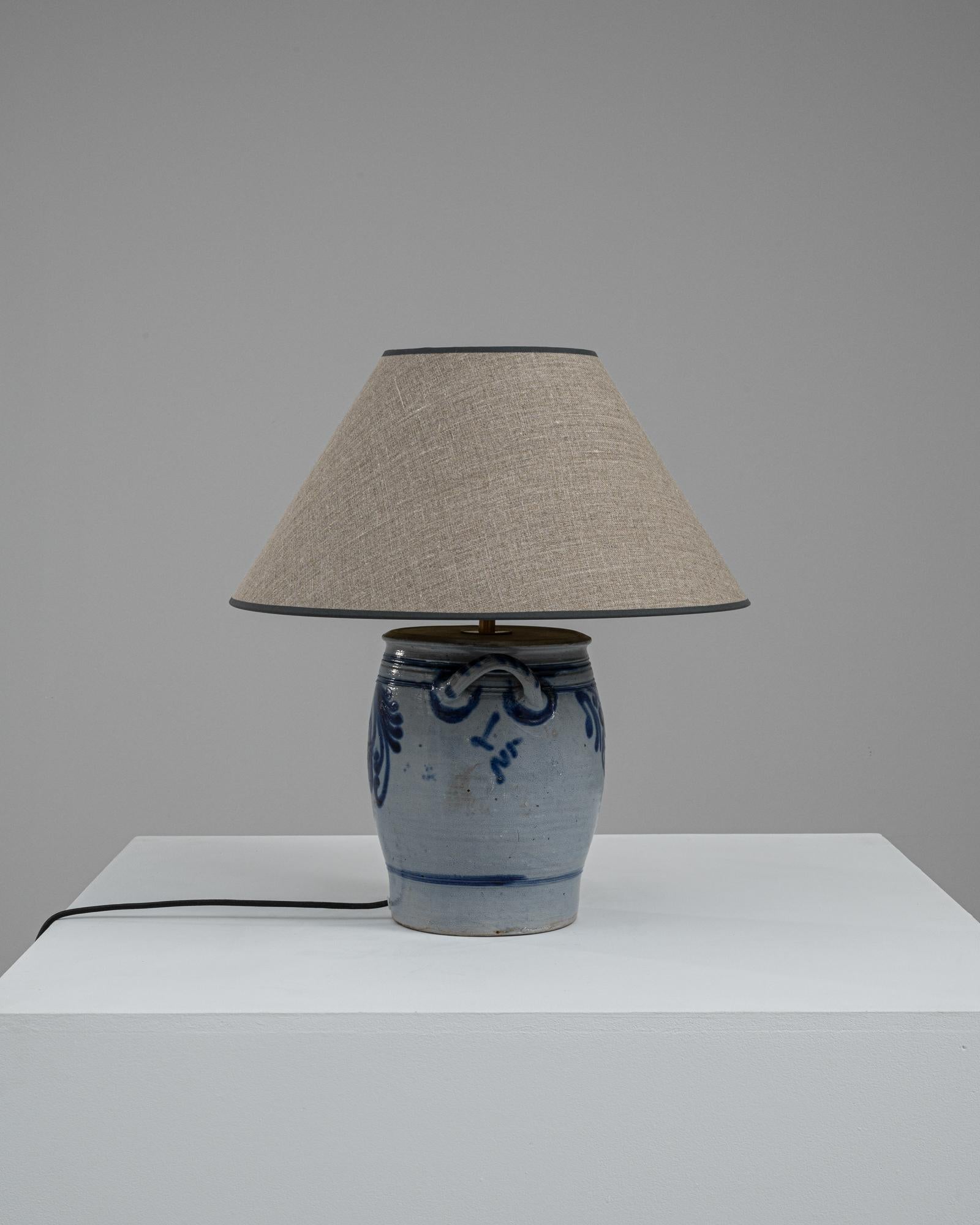 1900s Belgian Ceramic Table Lamp For Sale 2