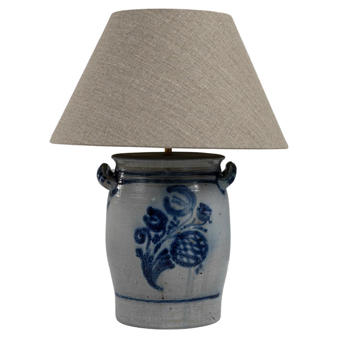 1900s Belgian Ceramic Table Lamp For Sale