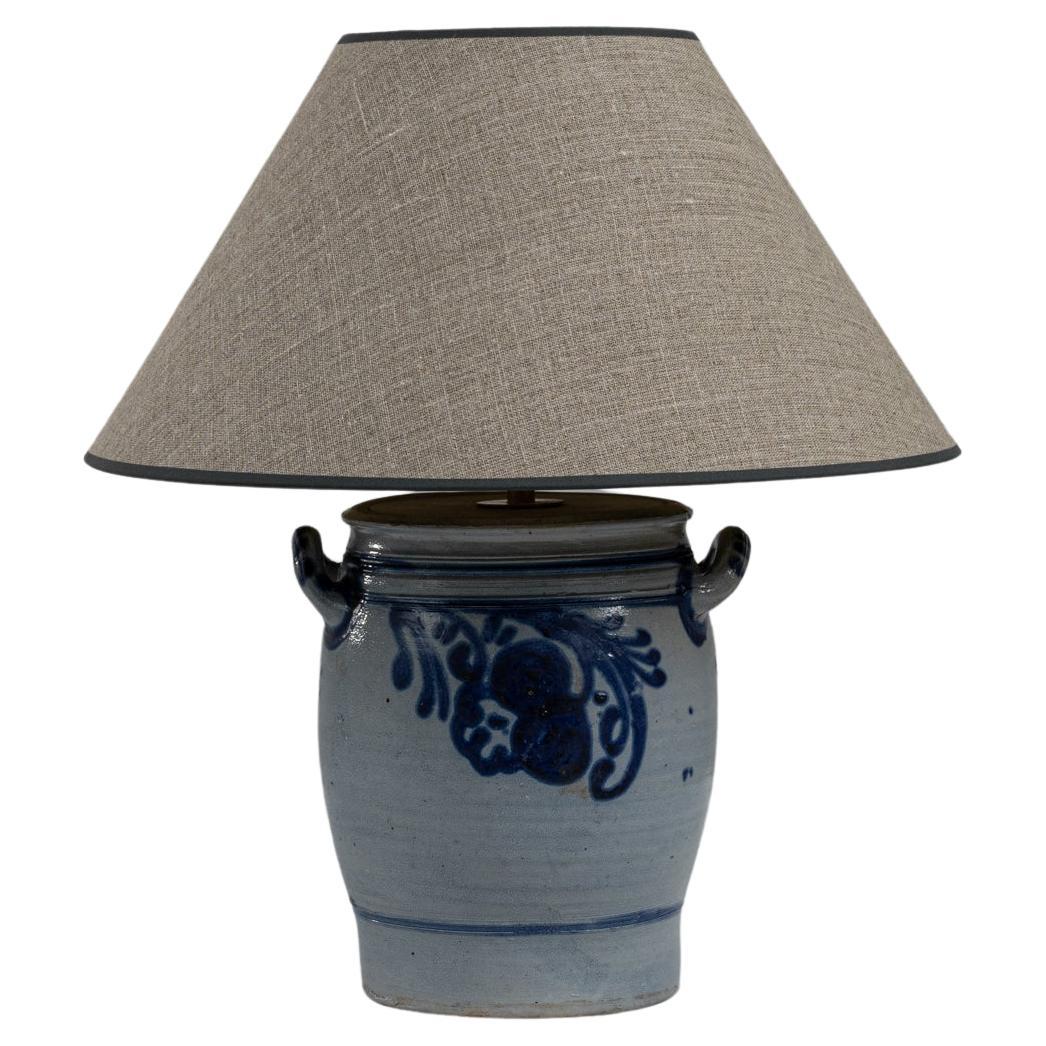1900s Belgian Ceramic Table Lamp For Sale