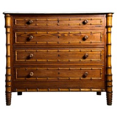 1900s Belgian Faux Bamboo Commode