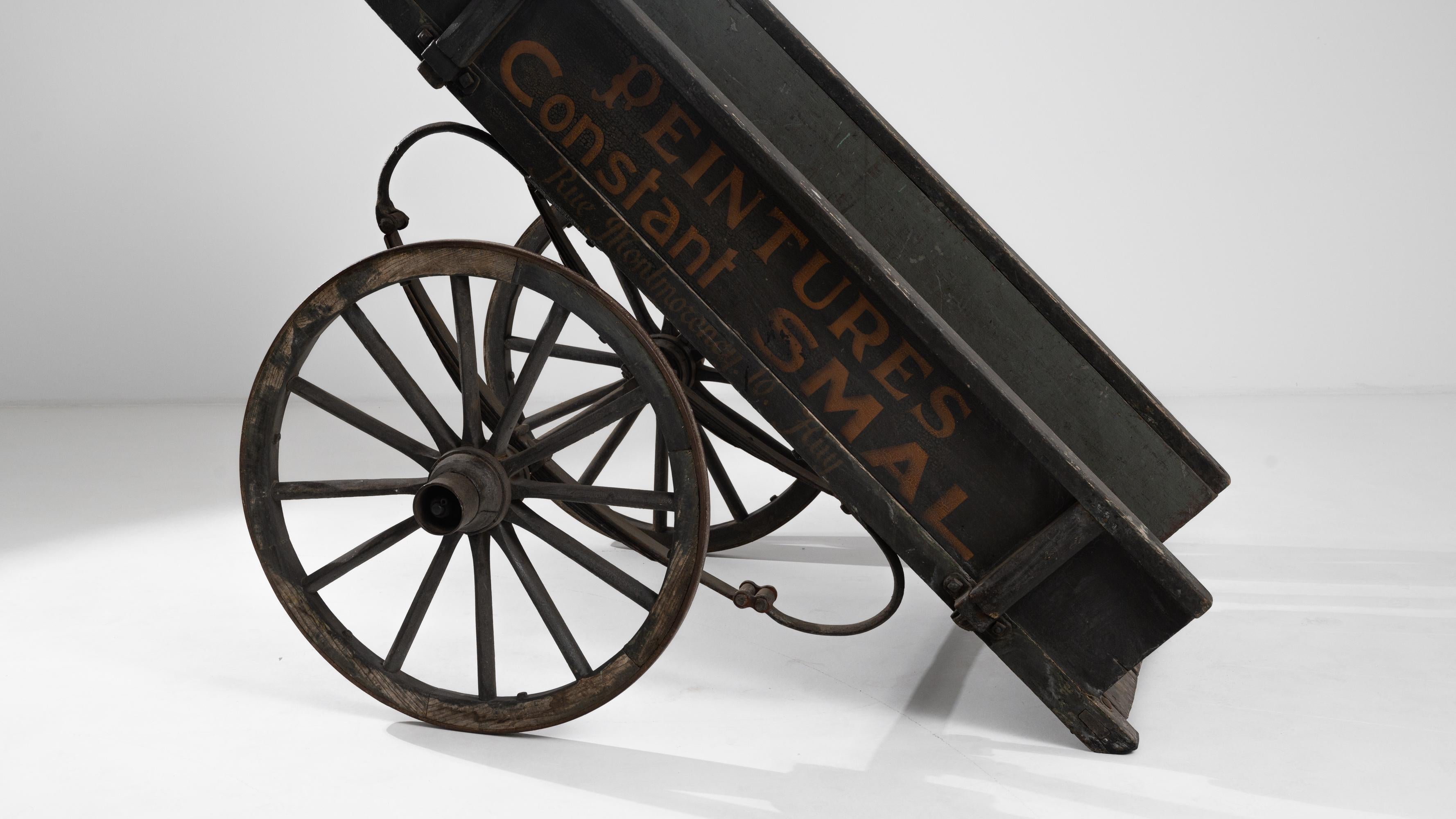 1900s Belgian Horse Drawn Paint Cart For Sale 3