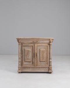 1900s Belgian Louis XIII Carved Oak Buffet