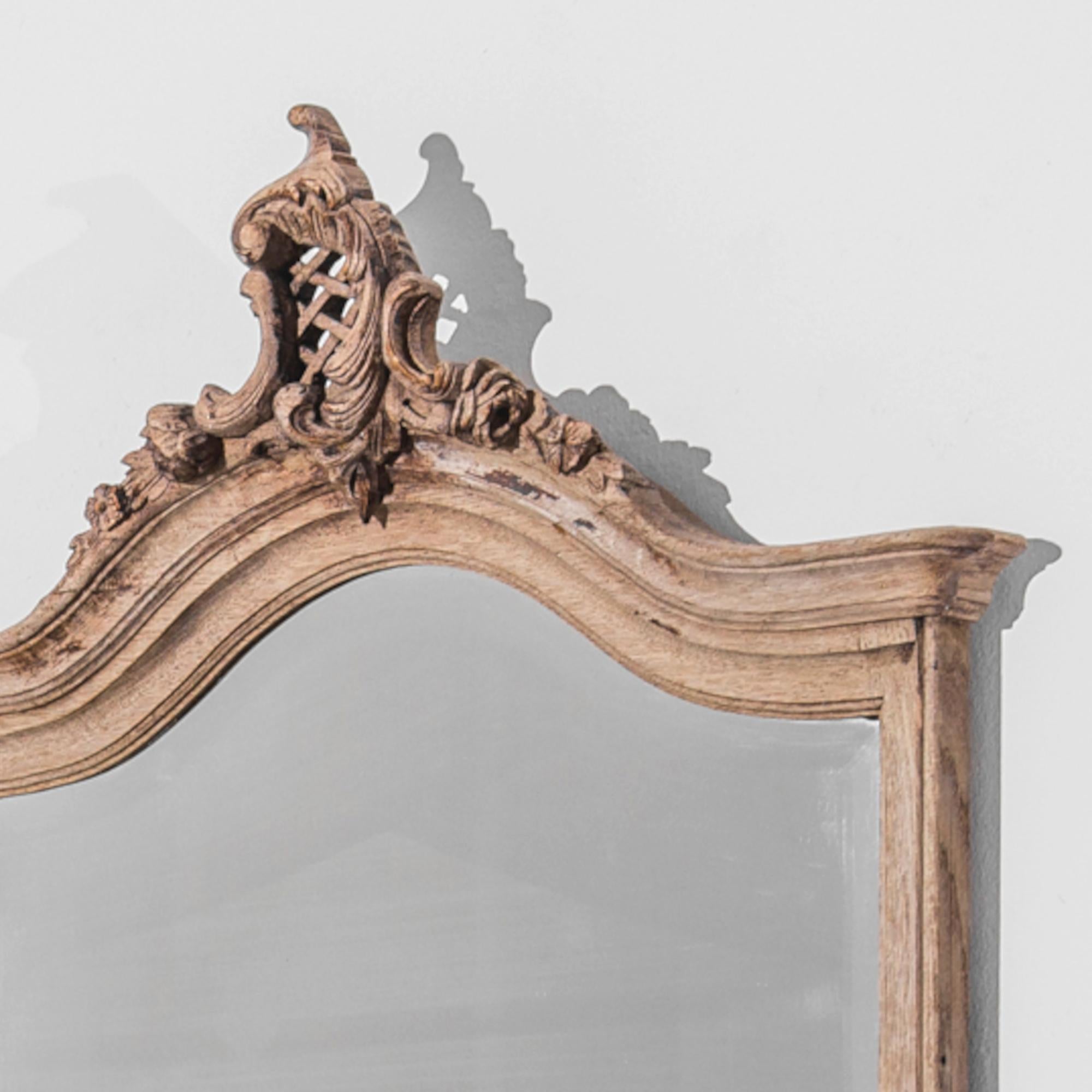 Rococo Revival 1900s Belgian Mirror with Oak Frame