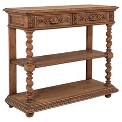 Antique 1900s Belgian Oak Console Table Desk