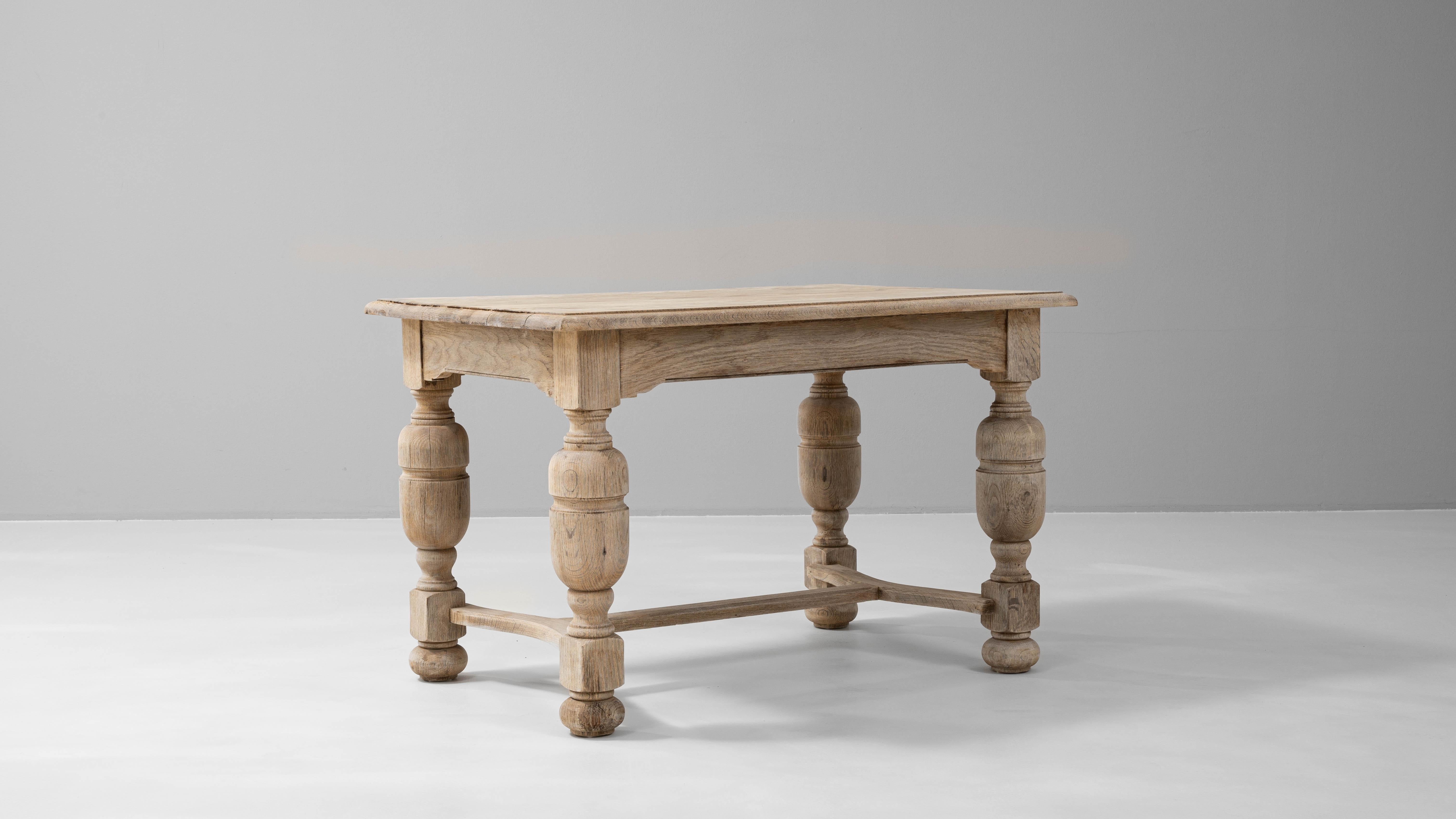 1900s Belgian Oak Side Table 1