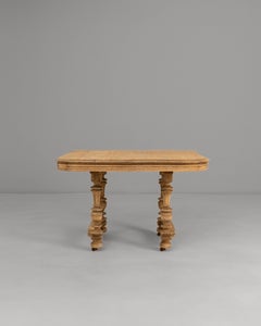 1900s Belgian Renaissance Revival Oak Table on Wheels