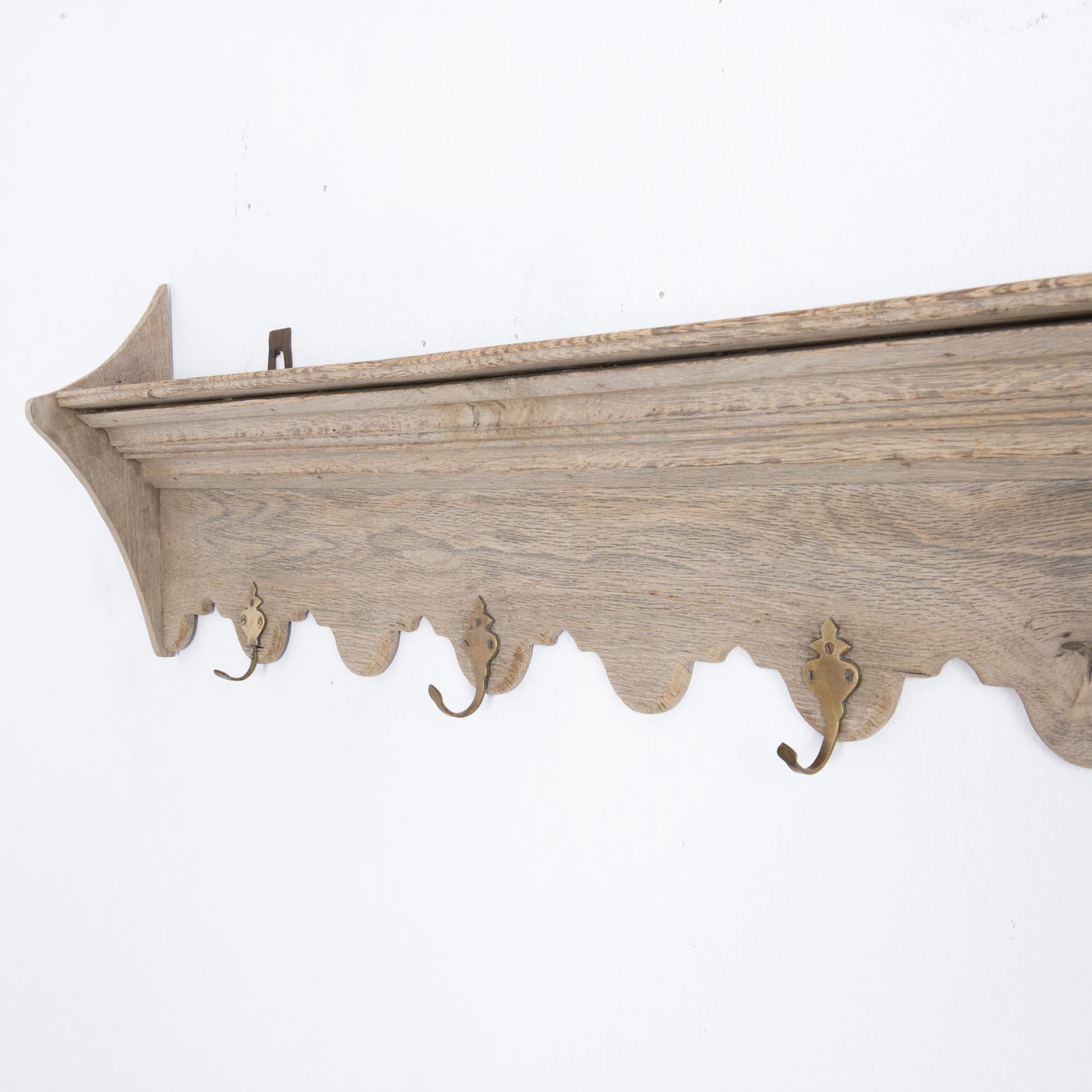 1900s Belgian Wall-Mounted Coat Rack In Good Condition In High Point, NC