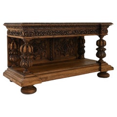 1900s Belgian Wooden Console Table 