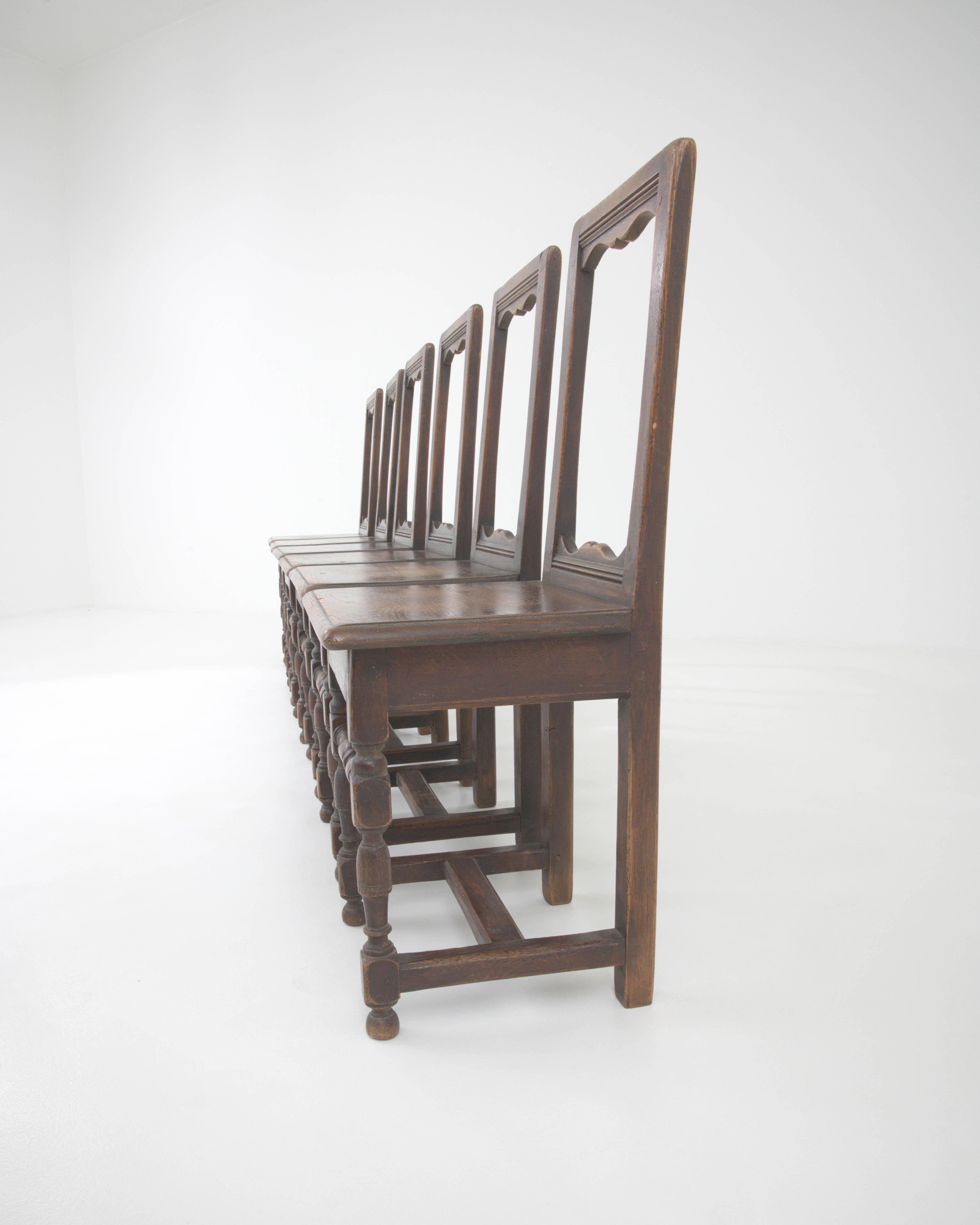 1900s Belgian Wooden Dining Chairs, Set of 6 For Sale 9