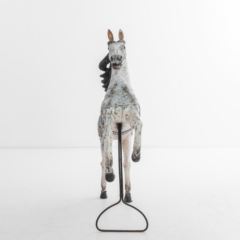 1900s Belgian Wooden Horse on Stand For Sale 1
