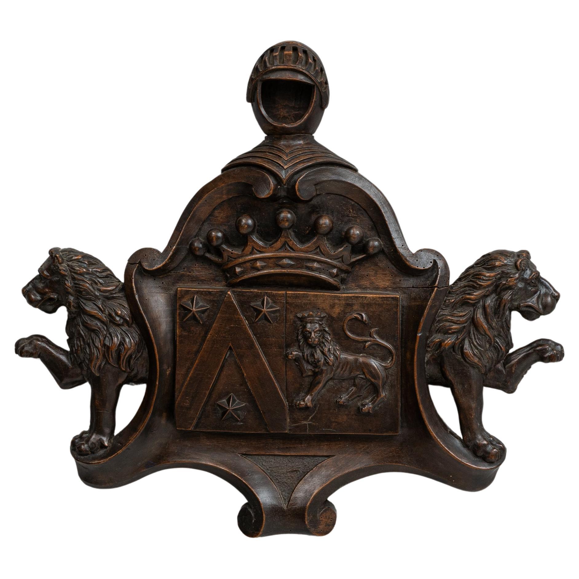 1900s Belgian Wooden Wall Decoration For Sale