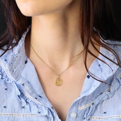 1900s Belle Epoque 18 Karat Yellow And Green Gold Number 13 Pendant