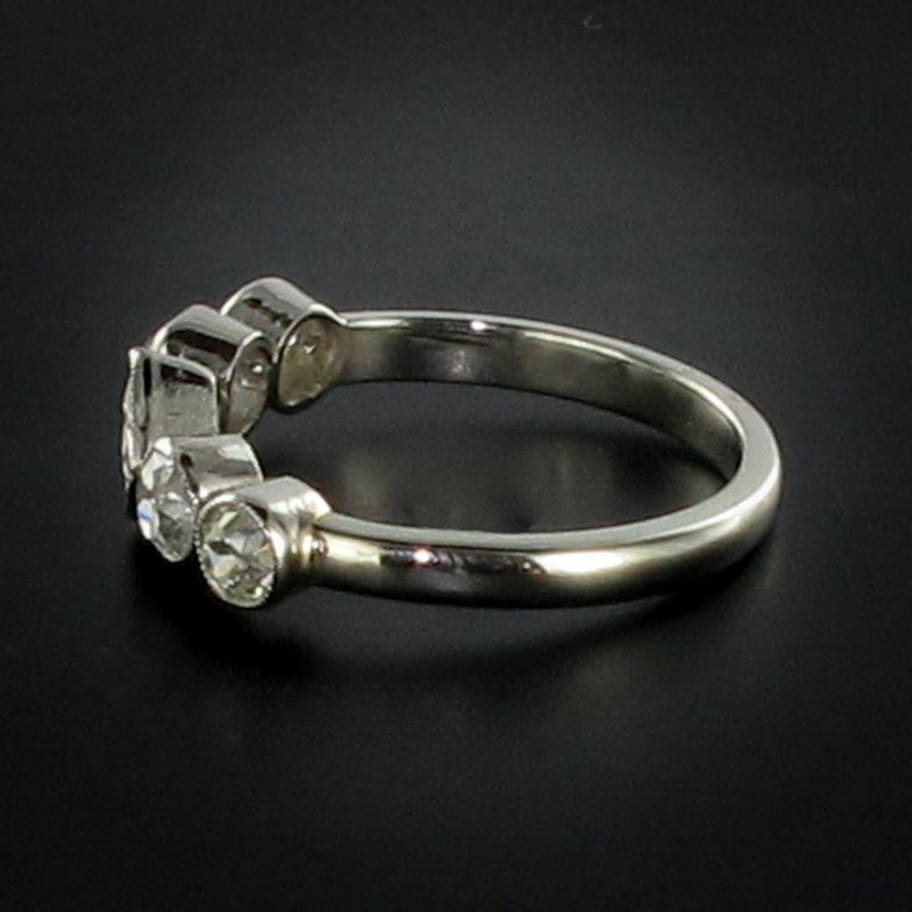 Women's 1900s Belle Époque Diamond Platinum and White Gold Band Ring