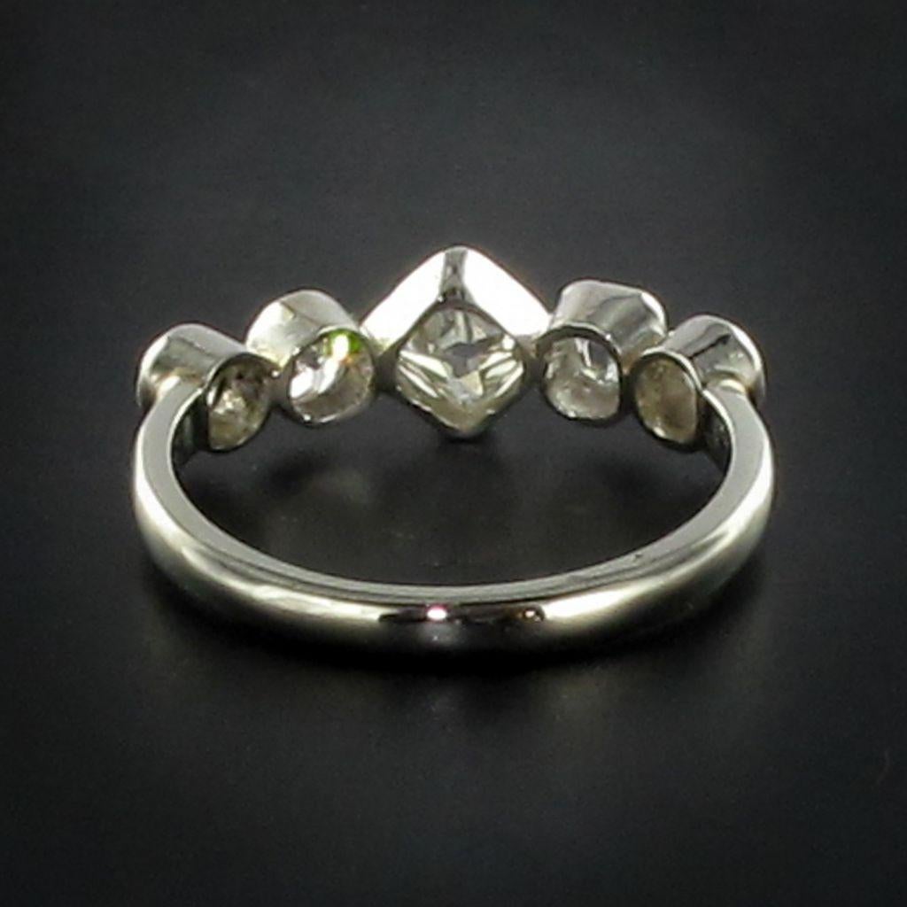1900s Belle Époque Diamond Platinum and White Gold Band Ring 2