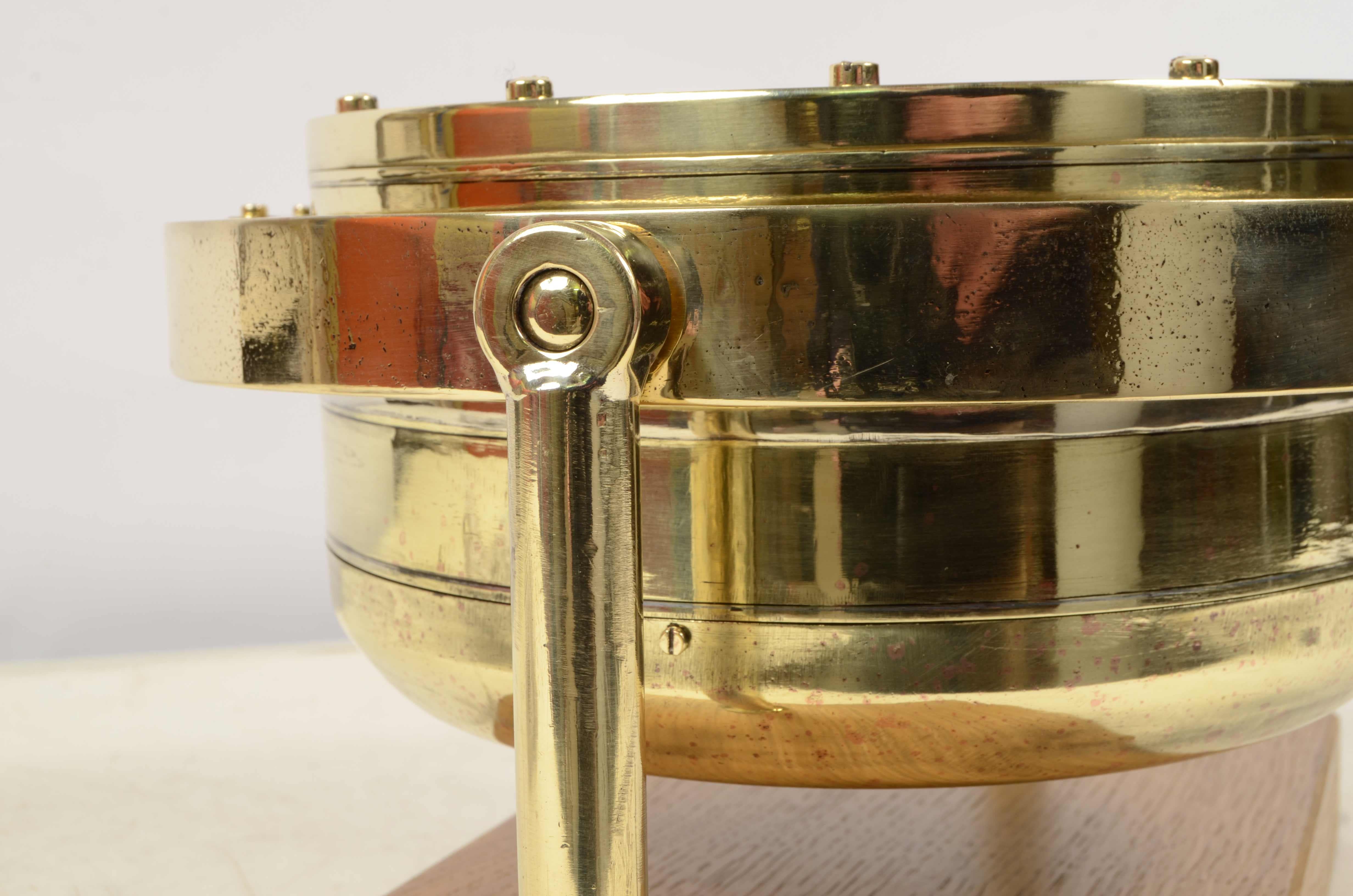 1900s, Big Magnetic Brass  Nautical Compass Antique Marine Navigation Device 6