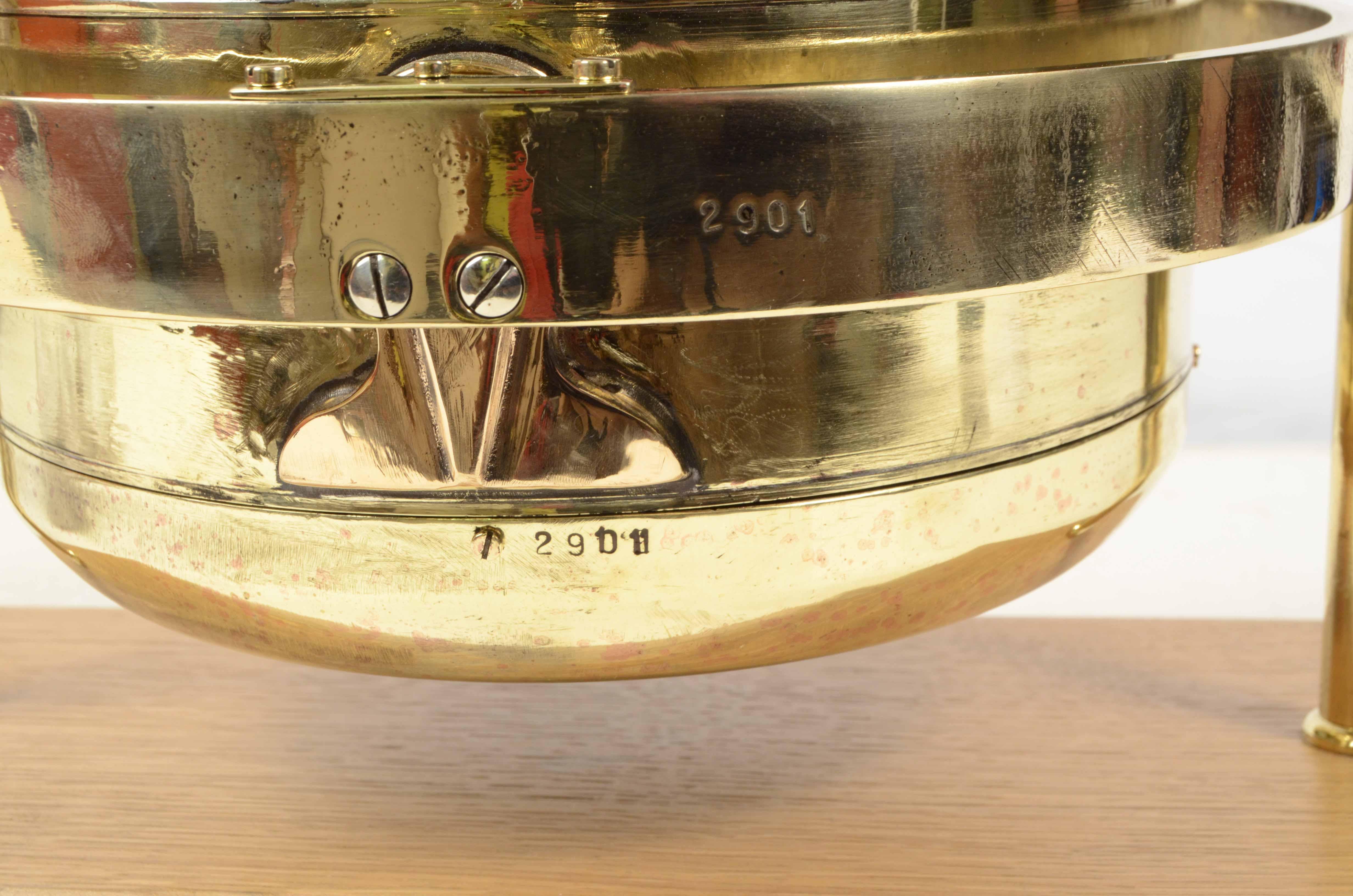 1900s, Big Magnetic Brass  Nautical Compass Antique Marine Navigation Device 5
