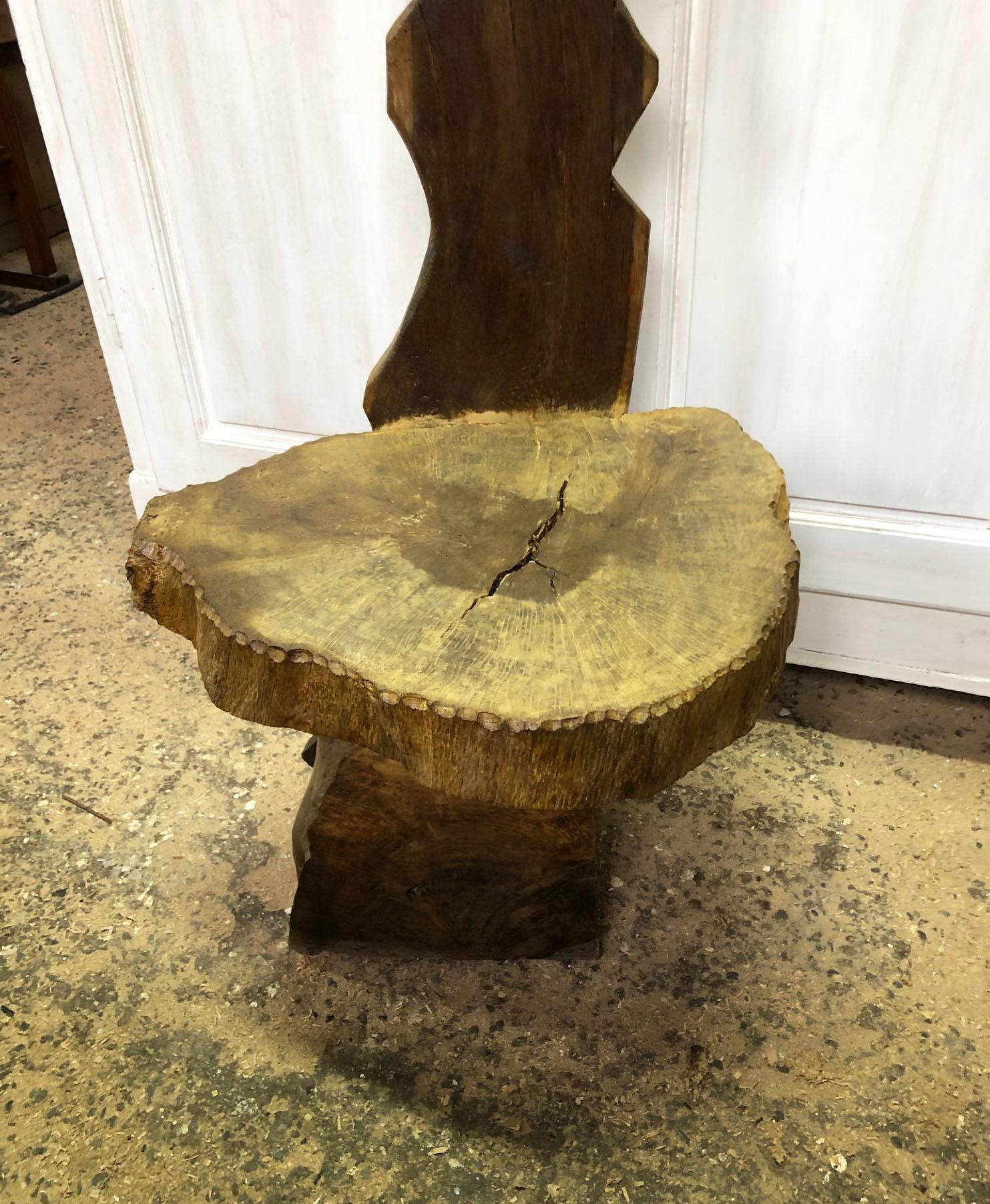 Uncommon  Big Size Chair Oak Original Italian Folk Art Country Shop Rare 4