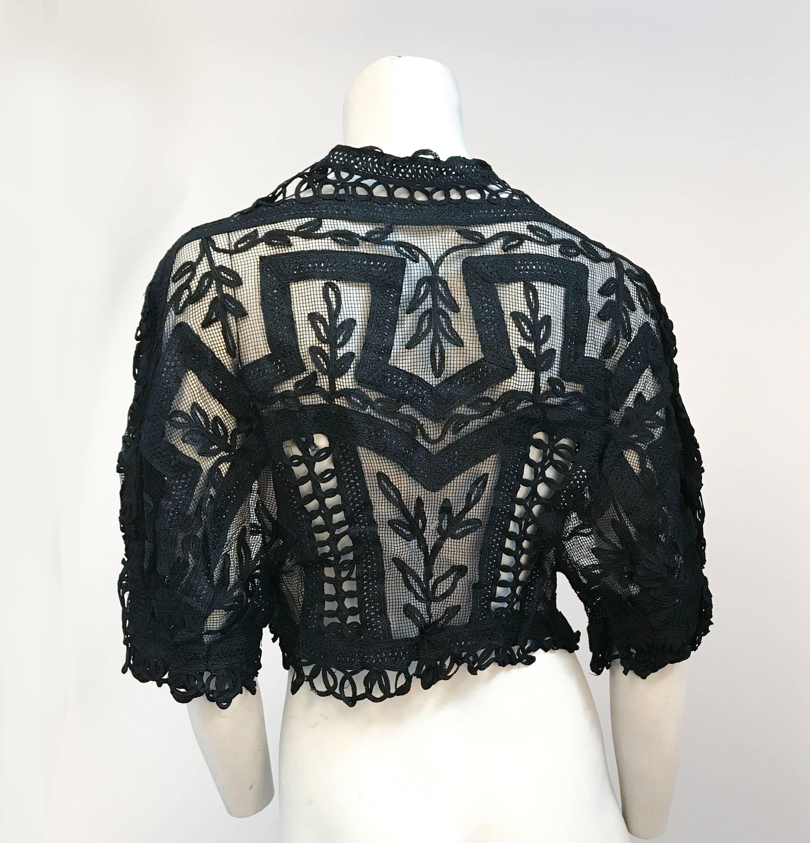 Black Lace Mesh Bolero, 1900s at 1stDibs | bolero mesh, black mesh bolero