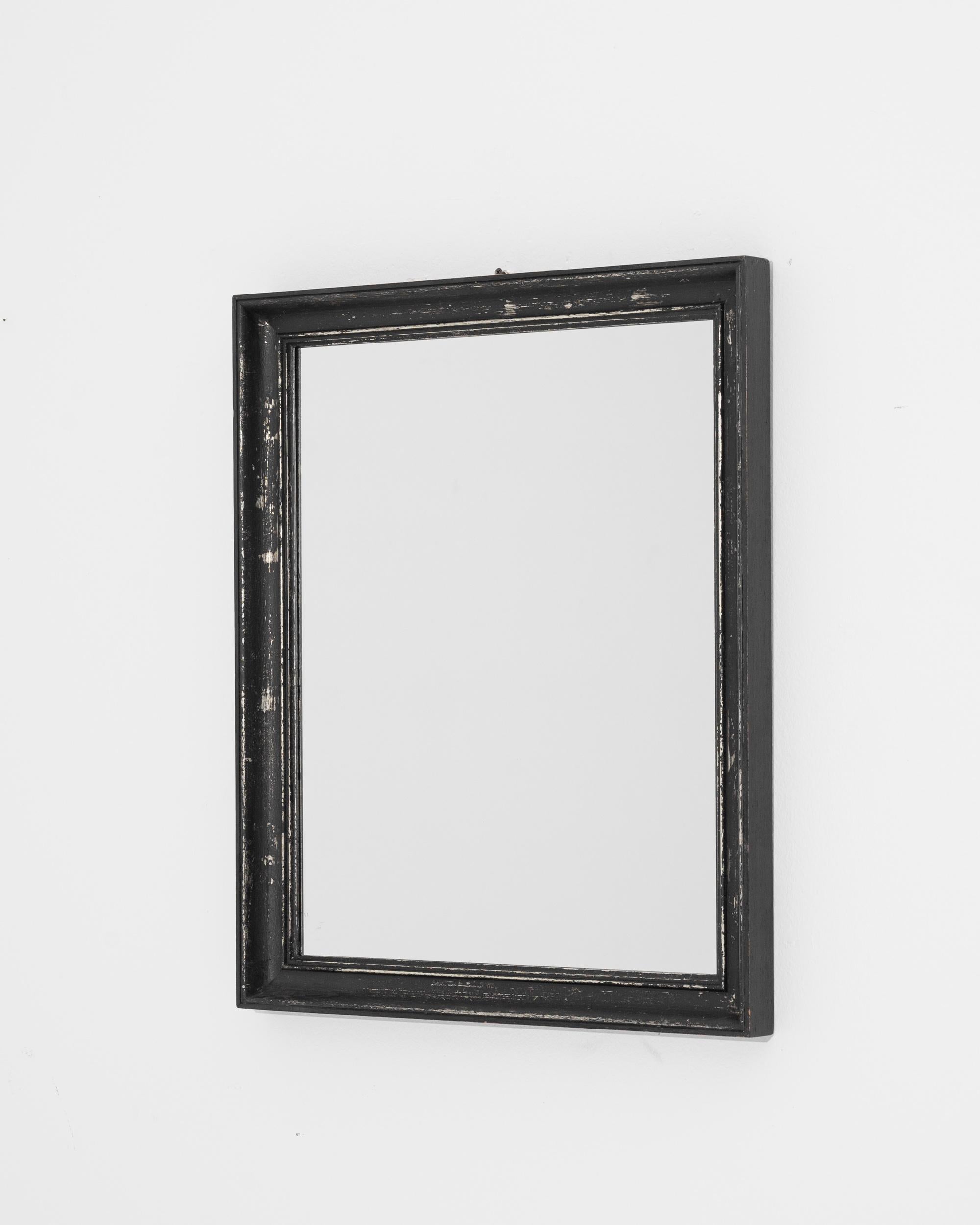 1900s Black Patinated Wall Mirror In Good Condition In High Point, NC