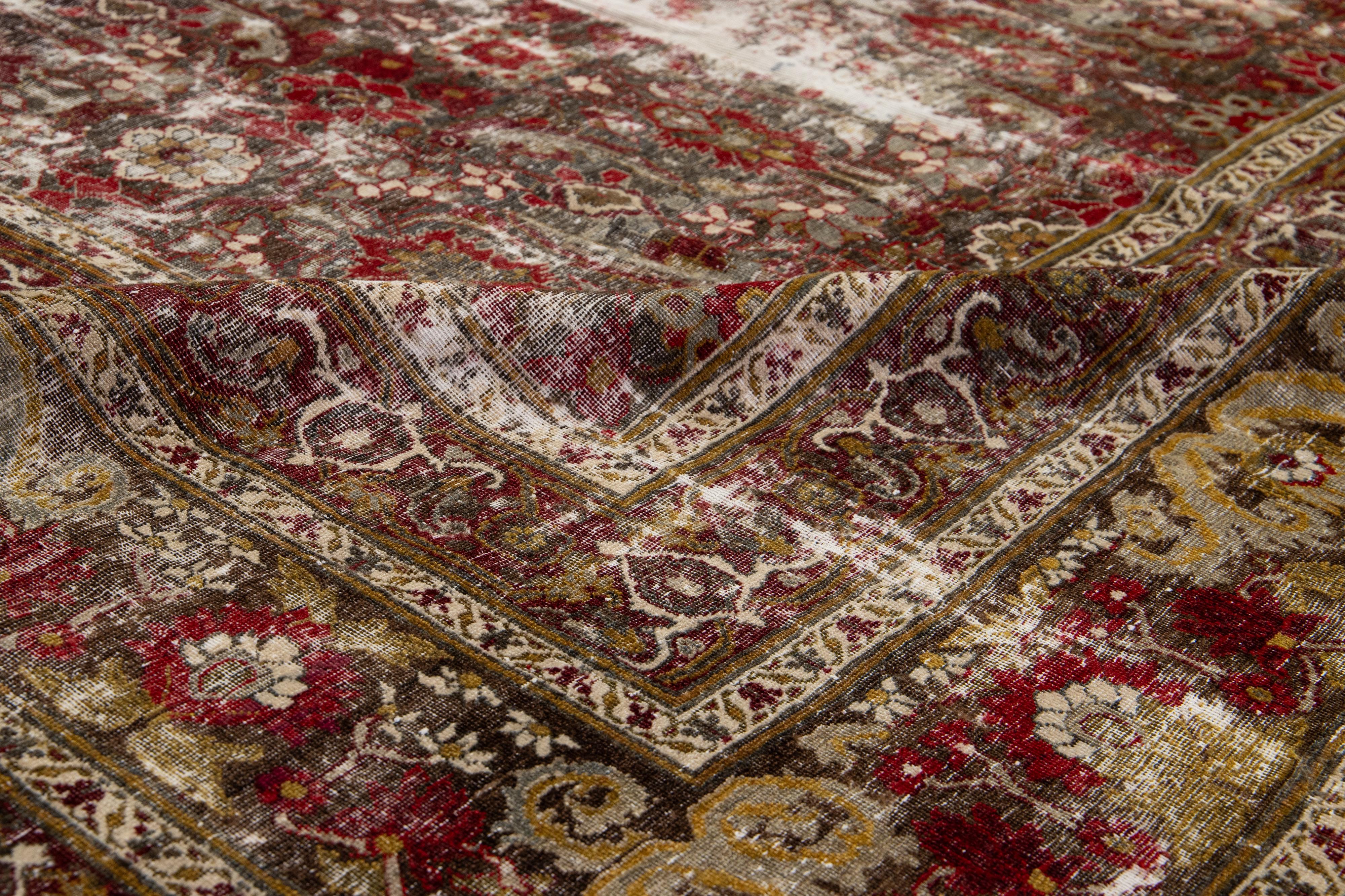 Tapis persan Mahal ancien bleu des années 1900 avec motif sur toute sa surface en vente 2