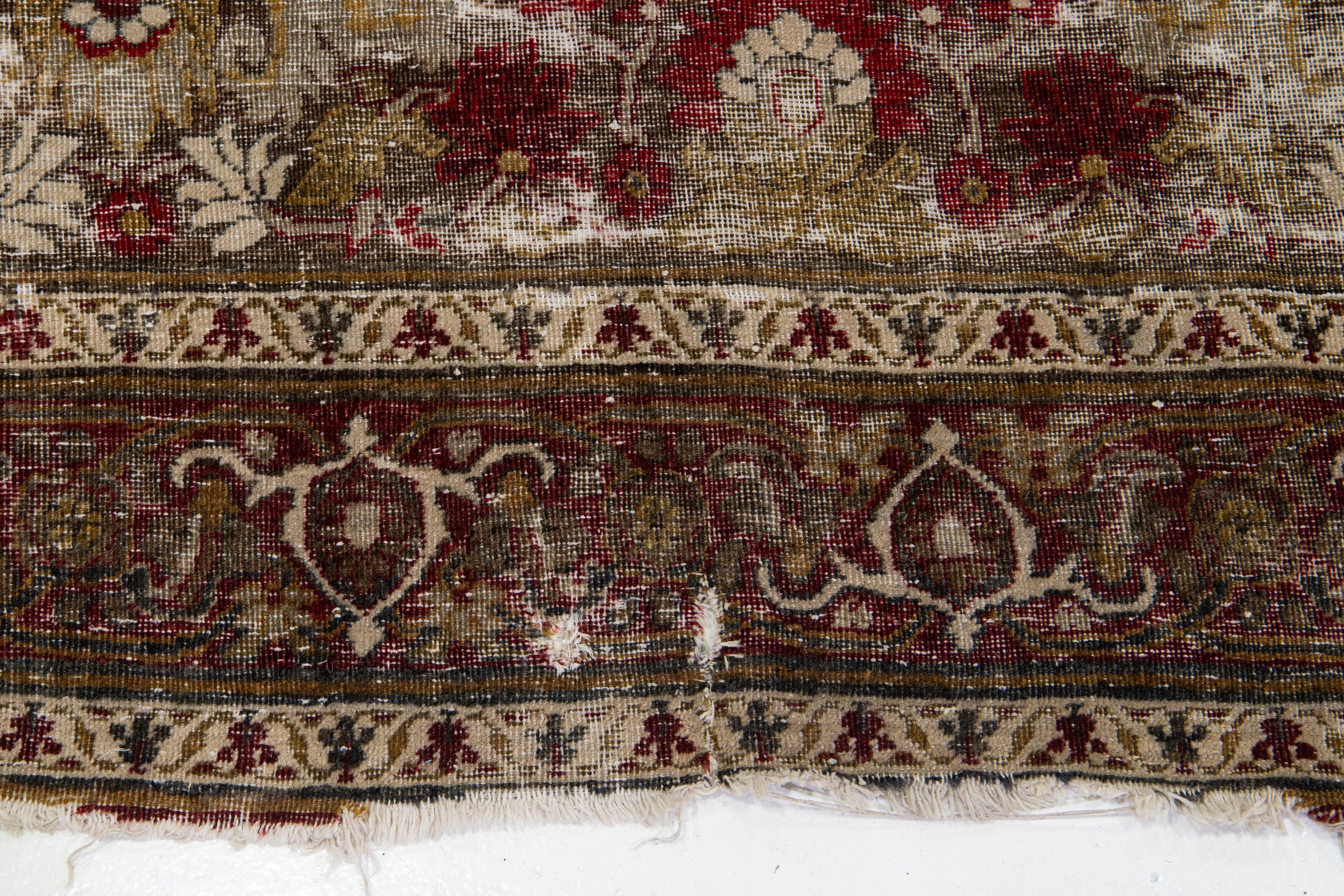 Tapis persan Mahal ancien bleu des années 1900 avec motif sur toute sa surface en vente 7