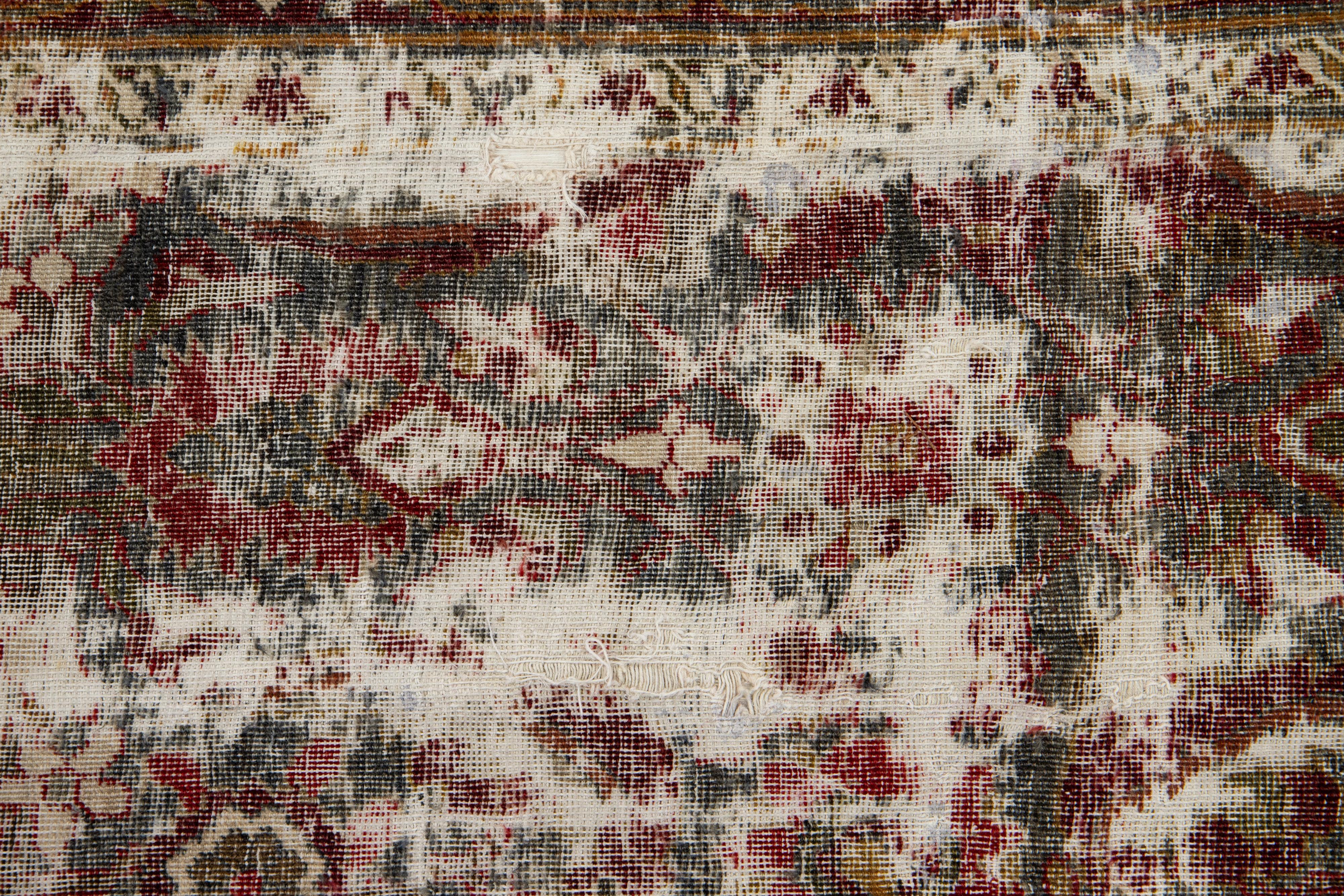 Tapis persan Mahal ancien bleu des années 1900 avec motif sur toute sa surface en vente 8