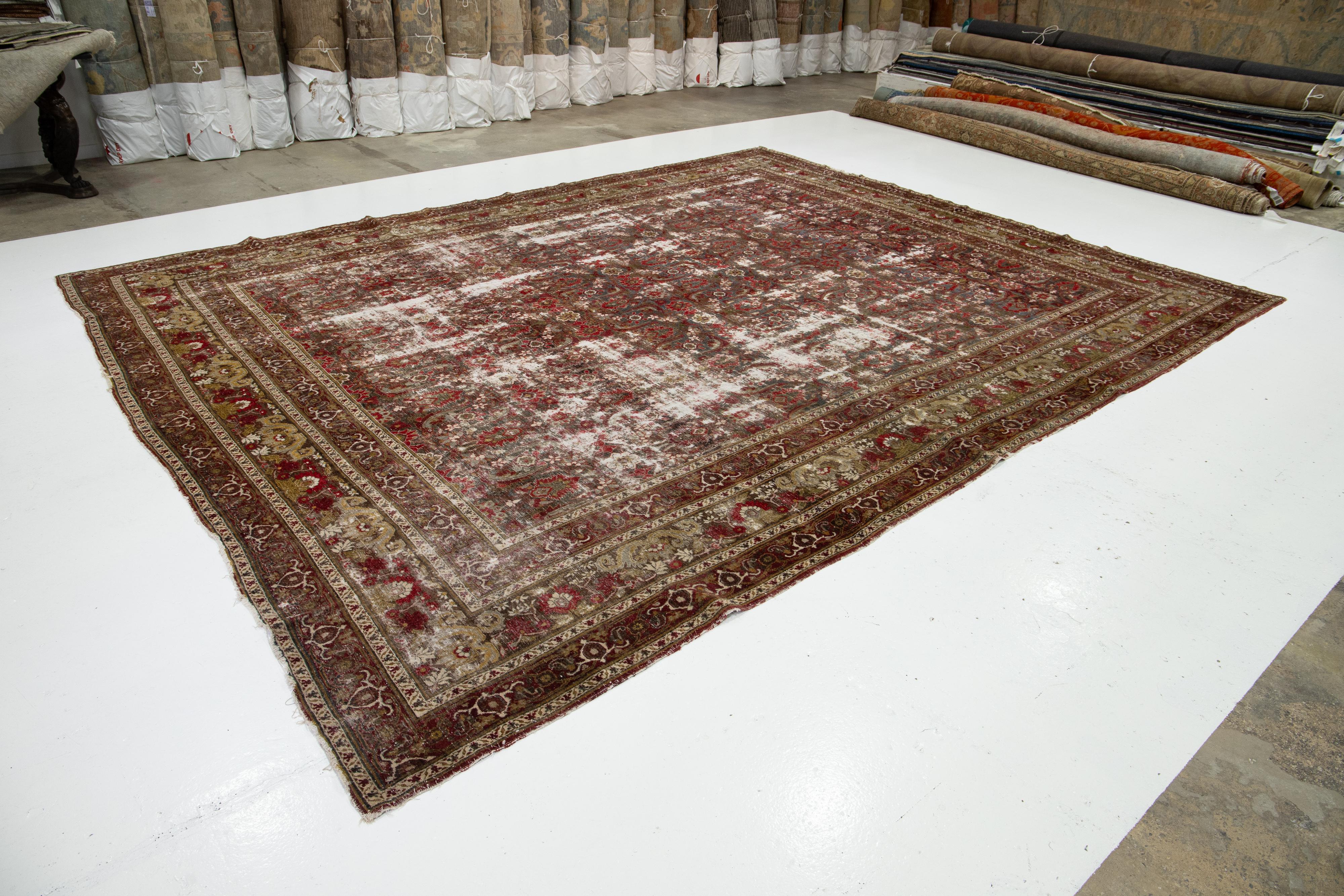 Khorassan Tapis persan Mahal ancien bleu des années 1900 avec motif sur toute sa surface en vente