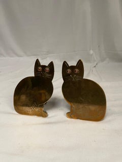 1900's brass "Cat" Booksends