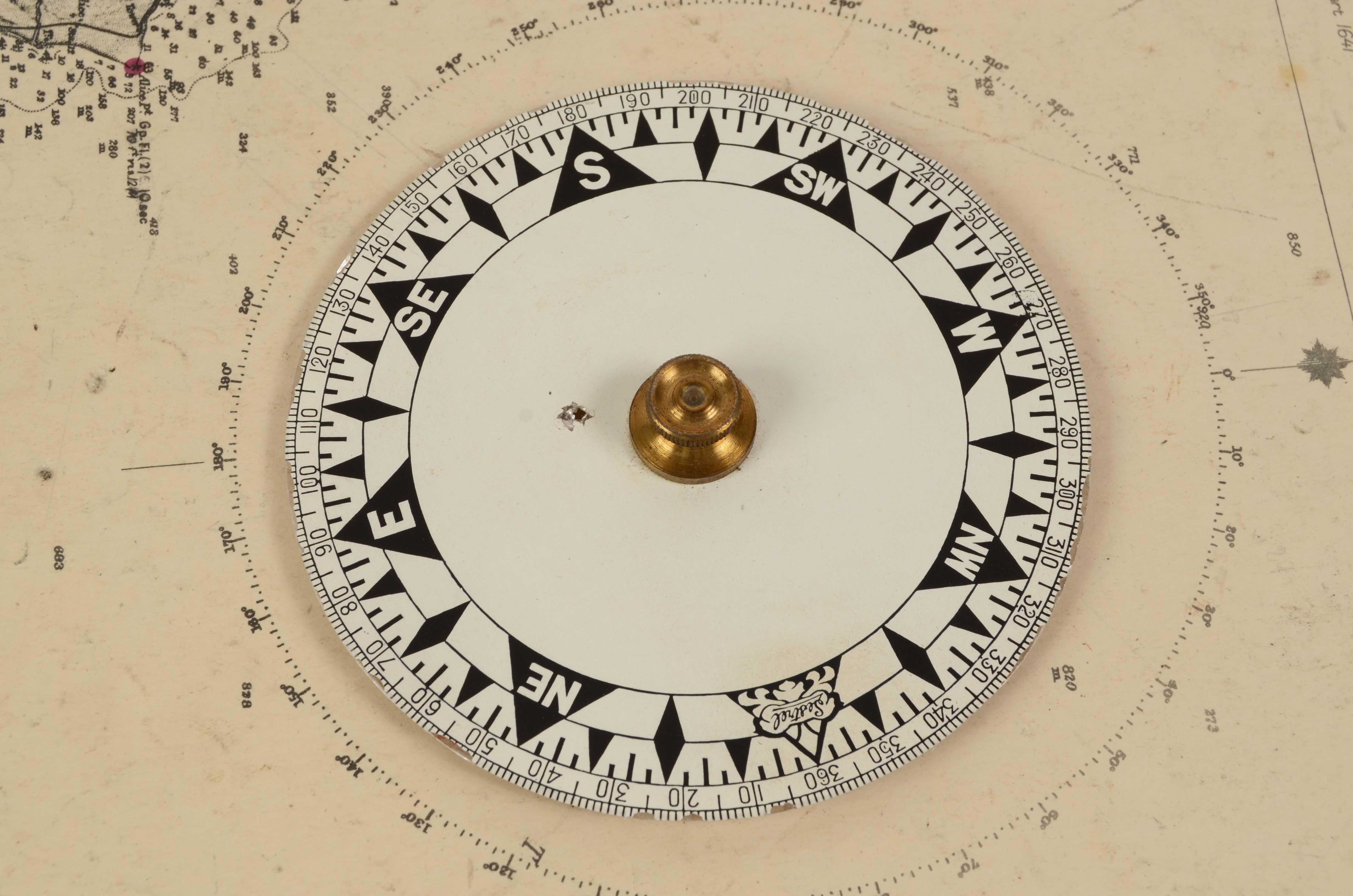 1900s Brass Magnetic Compass Signed Sestrel Antique Maritime Navigation Tool 4