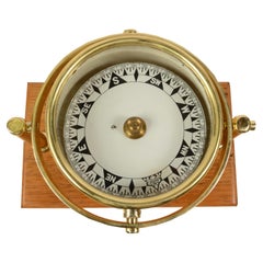 1900s Brass Magnetic Compass Signed Sestrel Antique Maritime Navigation Tool