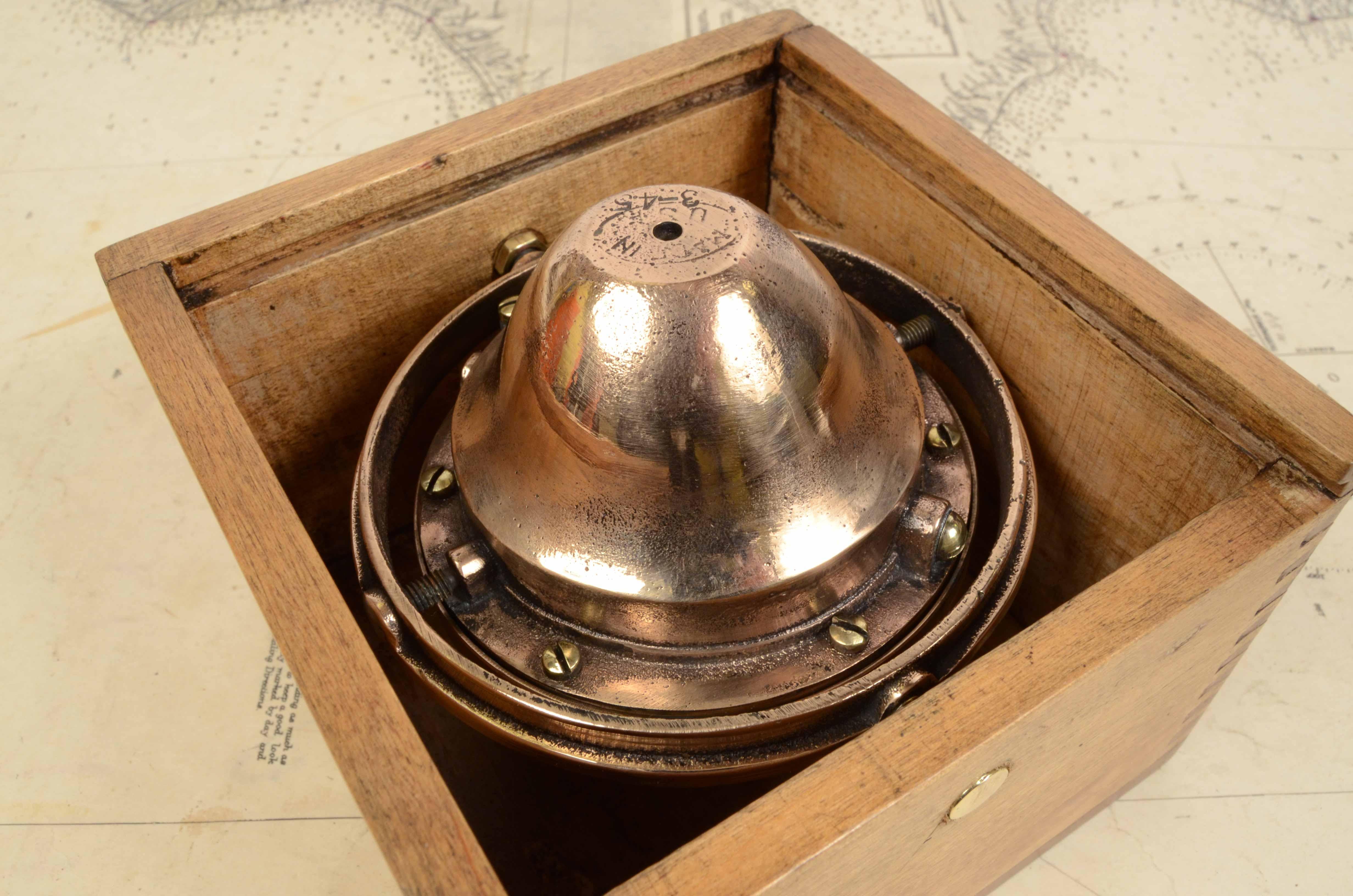 1900s Brass Magnetic Nautical Compass Antique Marine Navigation Instrument 4