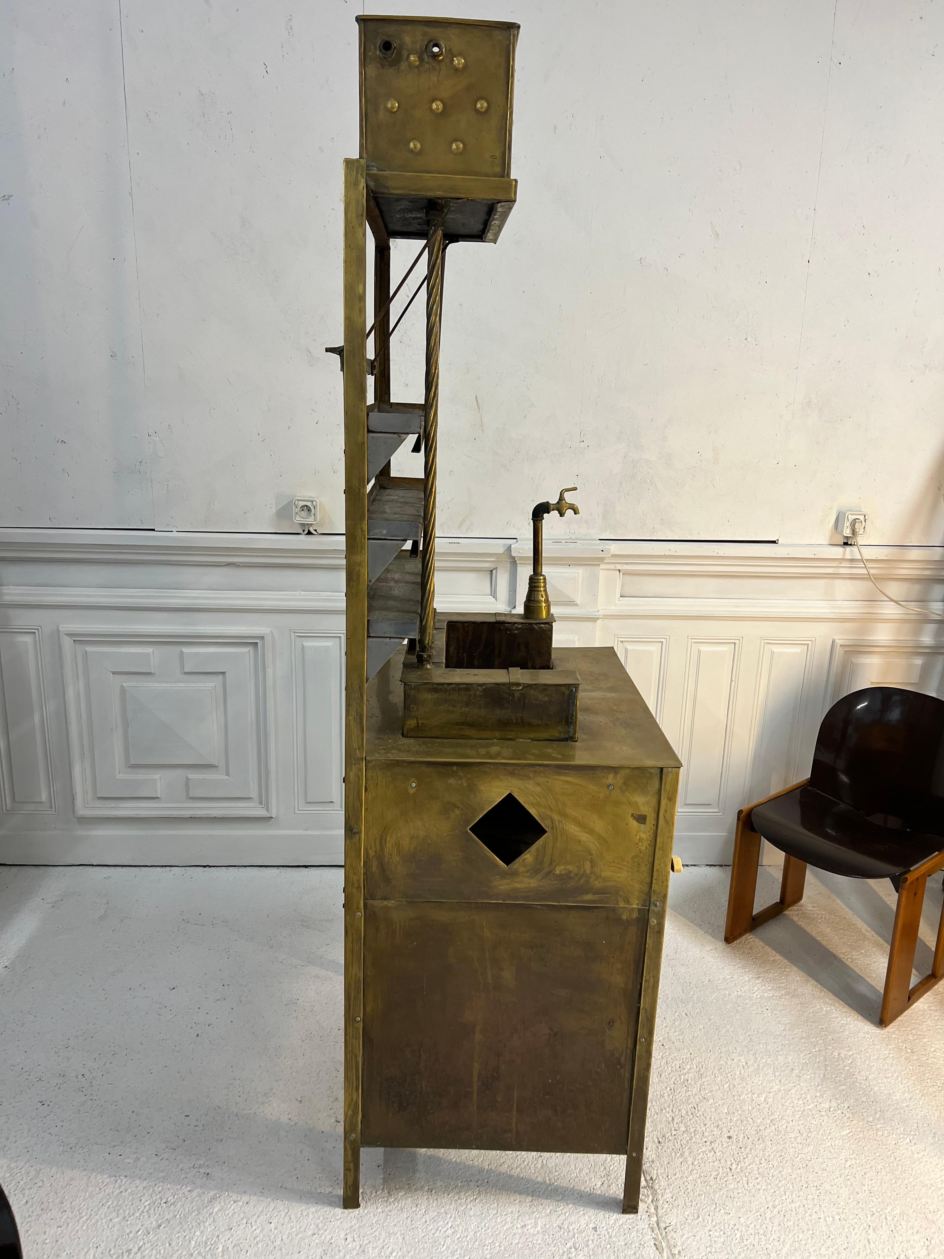 1900s Brass Tea Cabinet For Sale 5