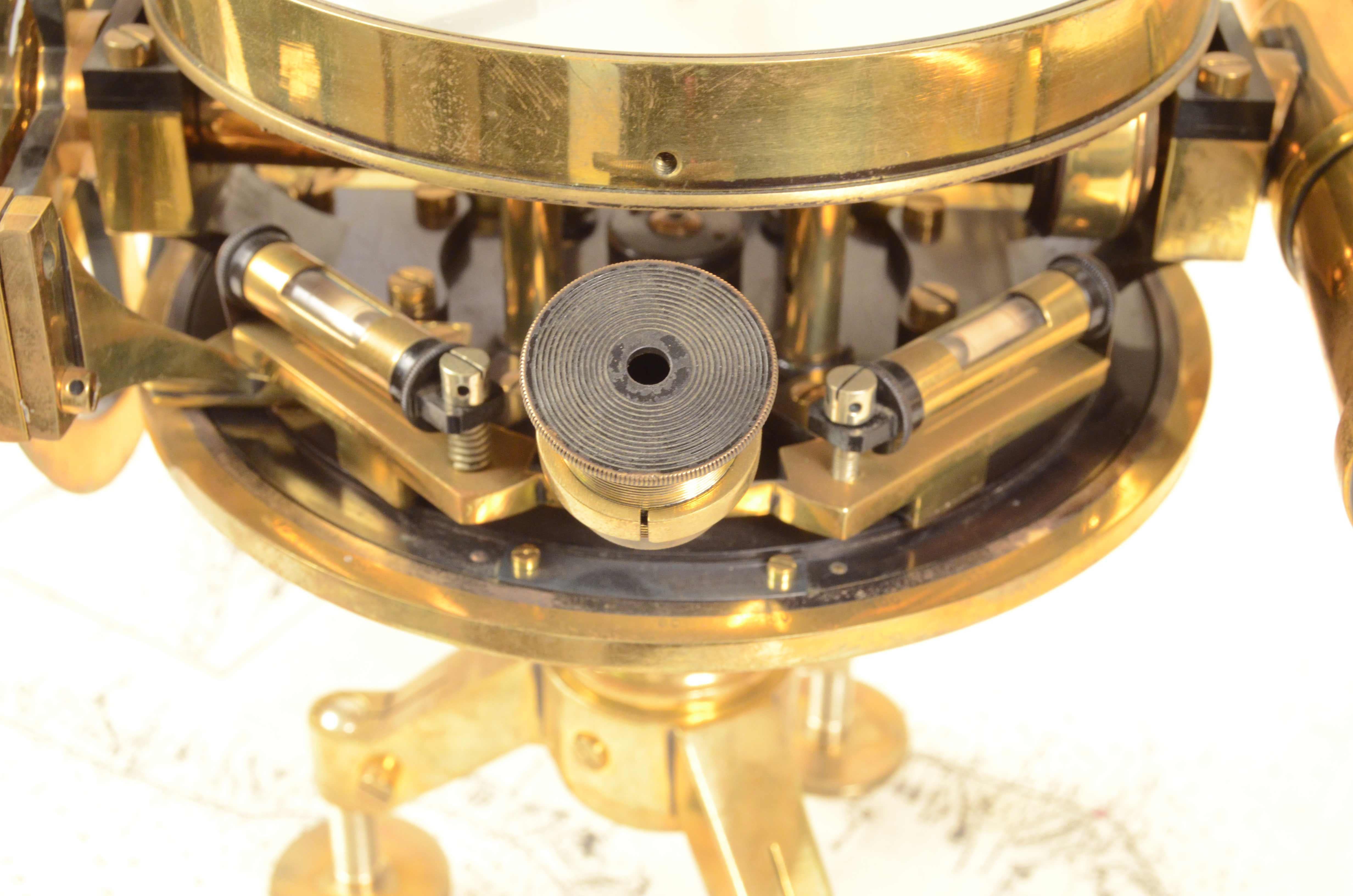 1900s Brass Theodolite Compass And  Eccentric Telescope Signed SUSS Budapepest 7