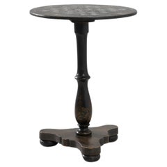 1900s British Wood Patinated Chess Side Table