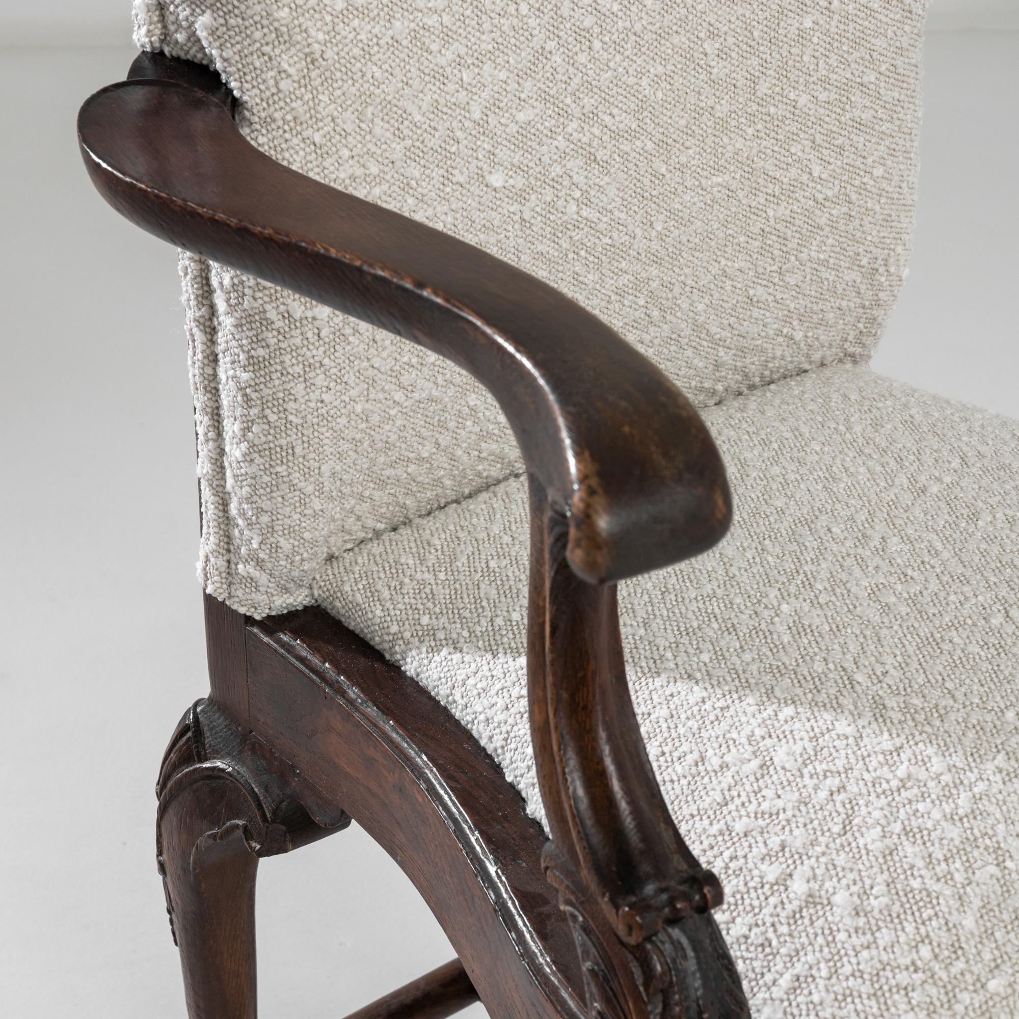 Rococo Revival 1900s British Wooden Armchair