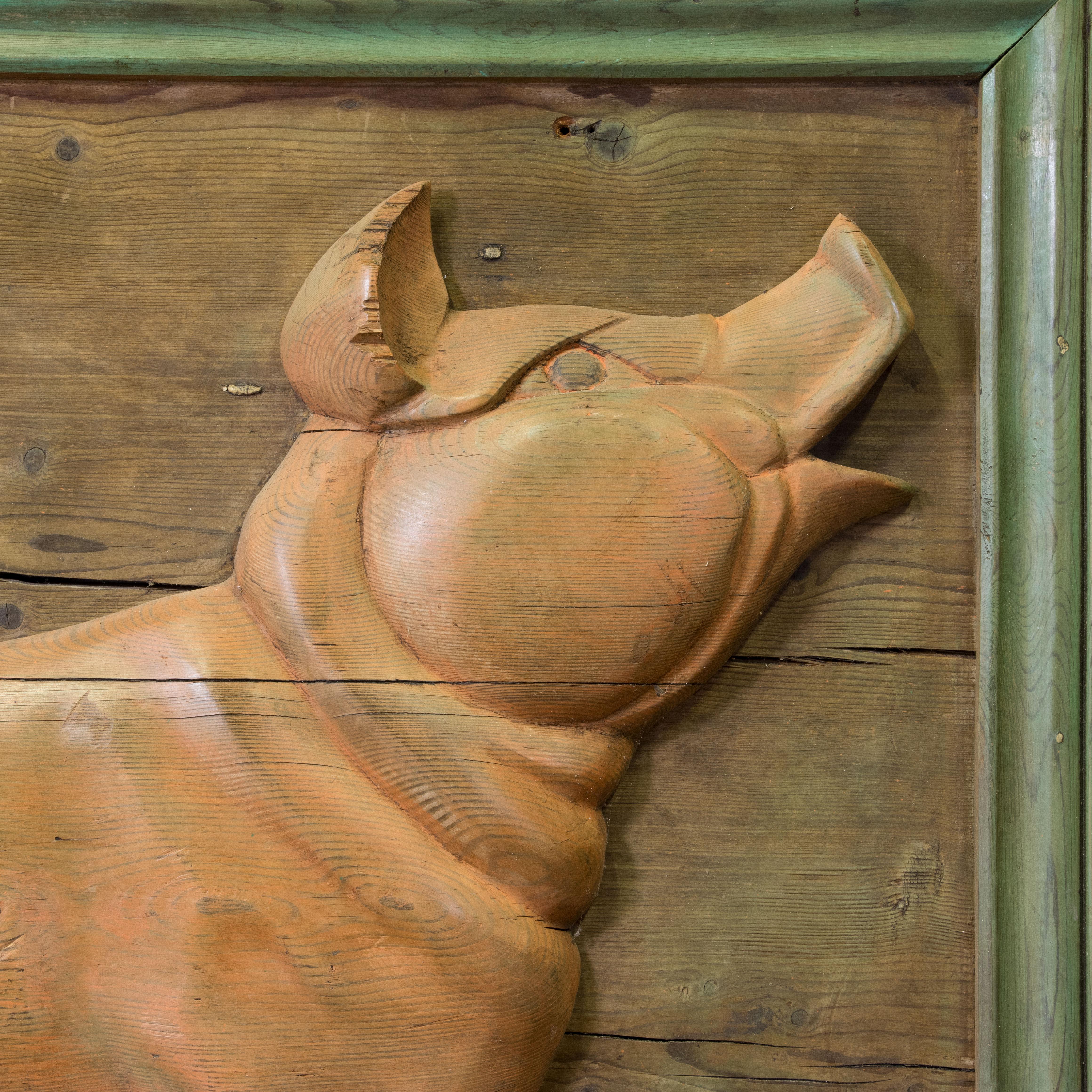1900er Metzgerschwein Handelsschild im Zustand „Gut“ im Angebot in Coeur d'Alene, ID