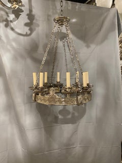 1900's Caldwell 8 Lights Chandelier with Greek key