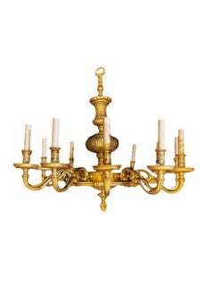 1900’s Caldwell Bronze Engraved Chandelier