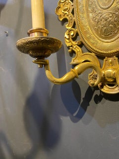1900’s Caldwell Gilt Bronze Engraved Sconces