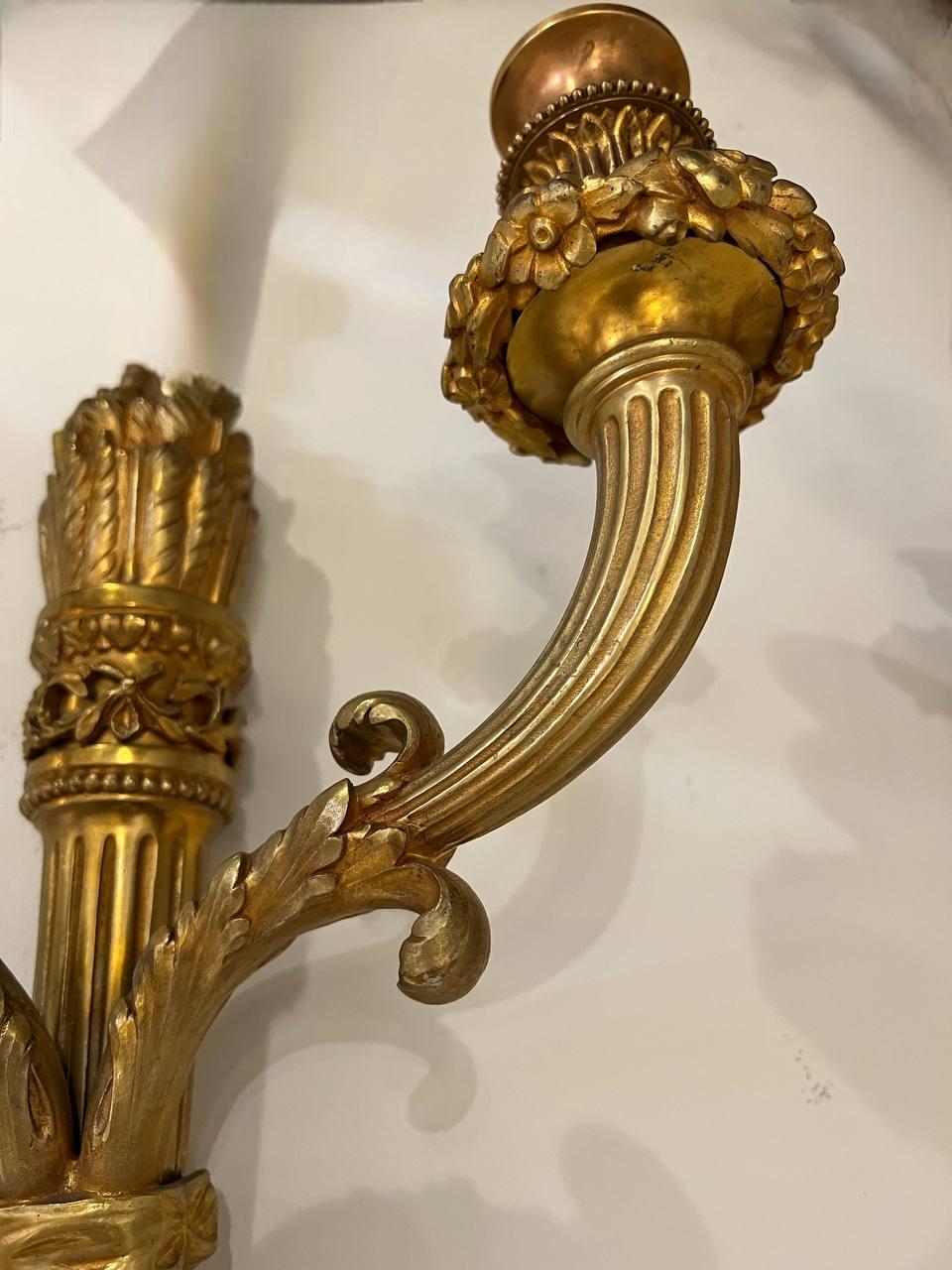 American 1900's Caldwell Gilt Bronze Sconces For Sale