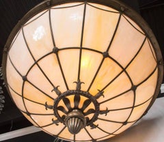 1900s Caldwell Leaded Glass Light Fixture
