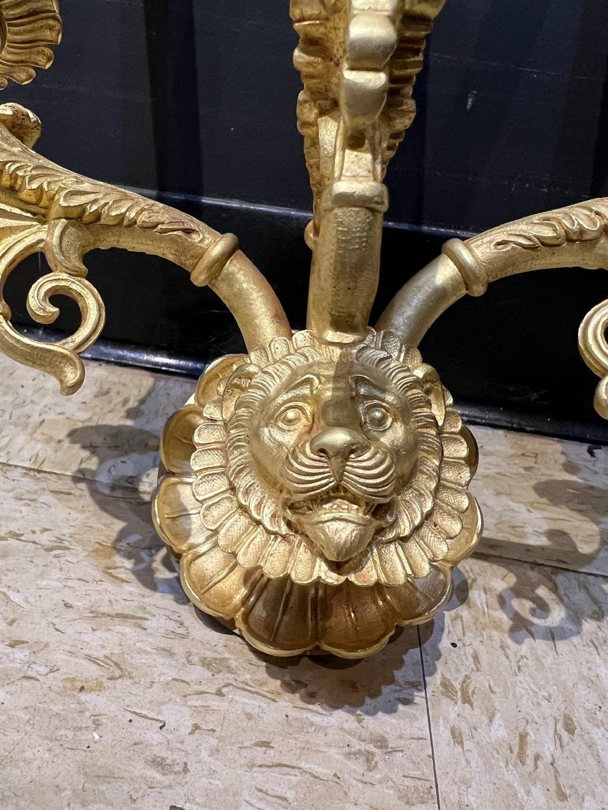 American Classical 1900's Caldwell Lion Head Three lights Sconces For Sale