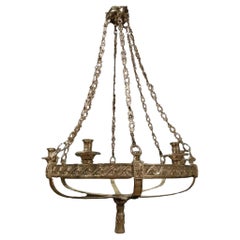 1900’s Caldwell Neoclassical Bronze Silver Plated Chandelier