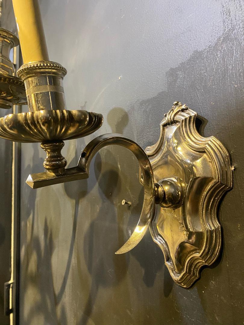 1900's Caldwell One Light Silver Plated Sconces In Good Condition For Sale In New York, NY